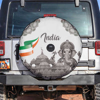 India Ganesha and Akshardham Spare Tire Cover Lord Ganpati Lotus Flag Style - Wonder Print Shop