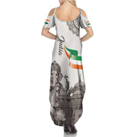 India Ganesha and Akshardham Summer Maxi Dress Lord Ganpati Lotus Flag Style - Wonder Print Shop
