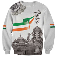 India Ganesha and Akshardham Sweatshirt Lord Ganpati Lotus Flag Style - Wonder Print Shop