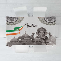 India Ganesha and Akshardham Tablecloth Lord Ganpati Lotus Flag Style - Wonder Print Shop