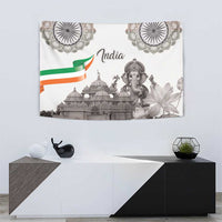 India Ganesha and Akshardham Tapestry Lord Ganpati Lotus Flag Style - Wonder Print Shop