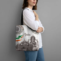 India Ganesha and Akshardham Tote Bag Lord Ganpati Lotus Flag Style - Wonder Print Shop