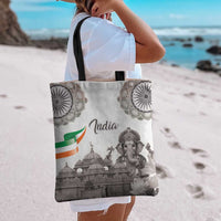 India Ganesha and Akshardham Tote Bag Lord Ganpati Lotus Flag Style - Wonder Print Shop