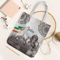 India Ganesha and Akshardham Tote Bag Lord Ganpati Lotus Flag Style - Wonder Print Shop