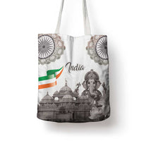 India Ganesha and Akshardham Tote Bag Lord Ganpati Lotus Flag Style - Wonder Print Shop