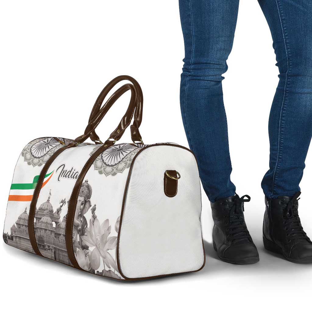 India Ganesha and Akshardham Travel Bag Lord Ganpati Lotus Flag Style - Wonder Print Shop