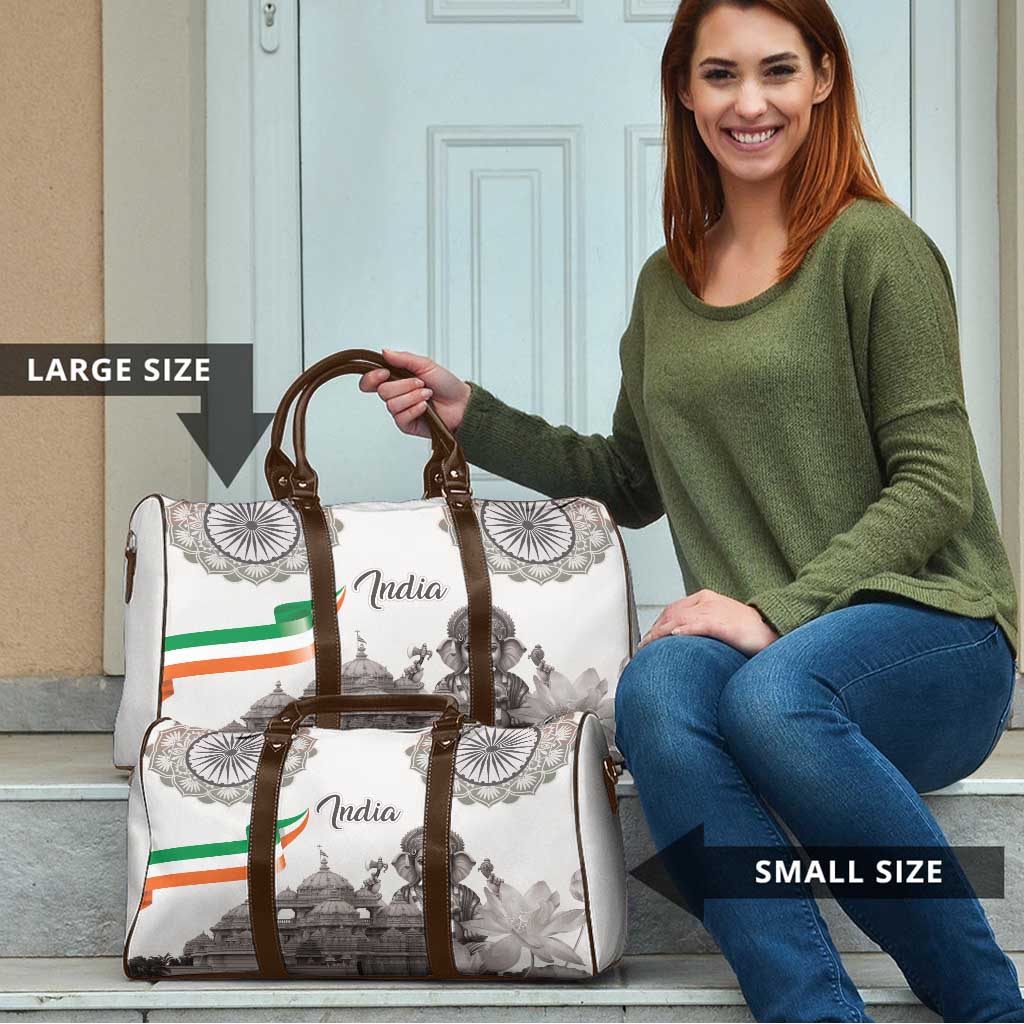 India Ganesha and Akshardham Travel Bag Lord Ganpati Lotus Flag Style - Wonder Print Shop