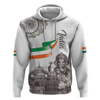 India Ganesha and Akshardham Zip Hoodie Lord Ganpati Lotus Flag Style - Wonder Print Shop