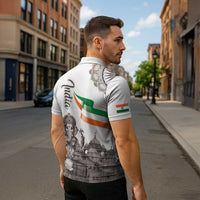India Ganesha and Akshardham Zipper Polo Shirt Lord Ganpati Lotus Flag Style - Wonder Print Shop