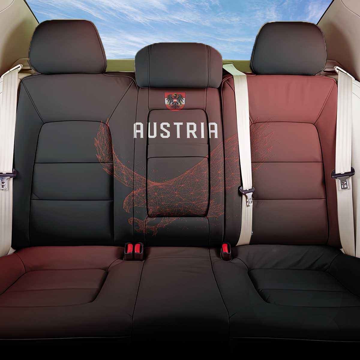 World Football 2026 Austria Back Car Seat Cover Das Team Go Champions Red Version