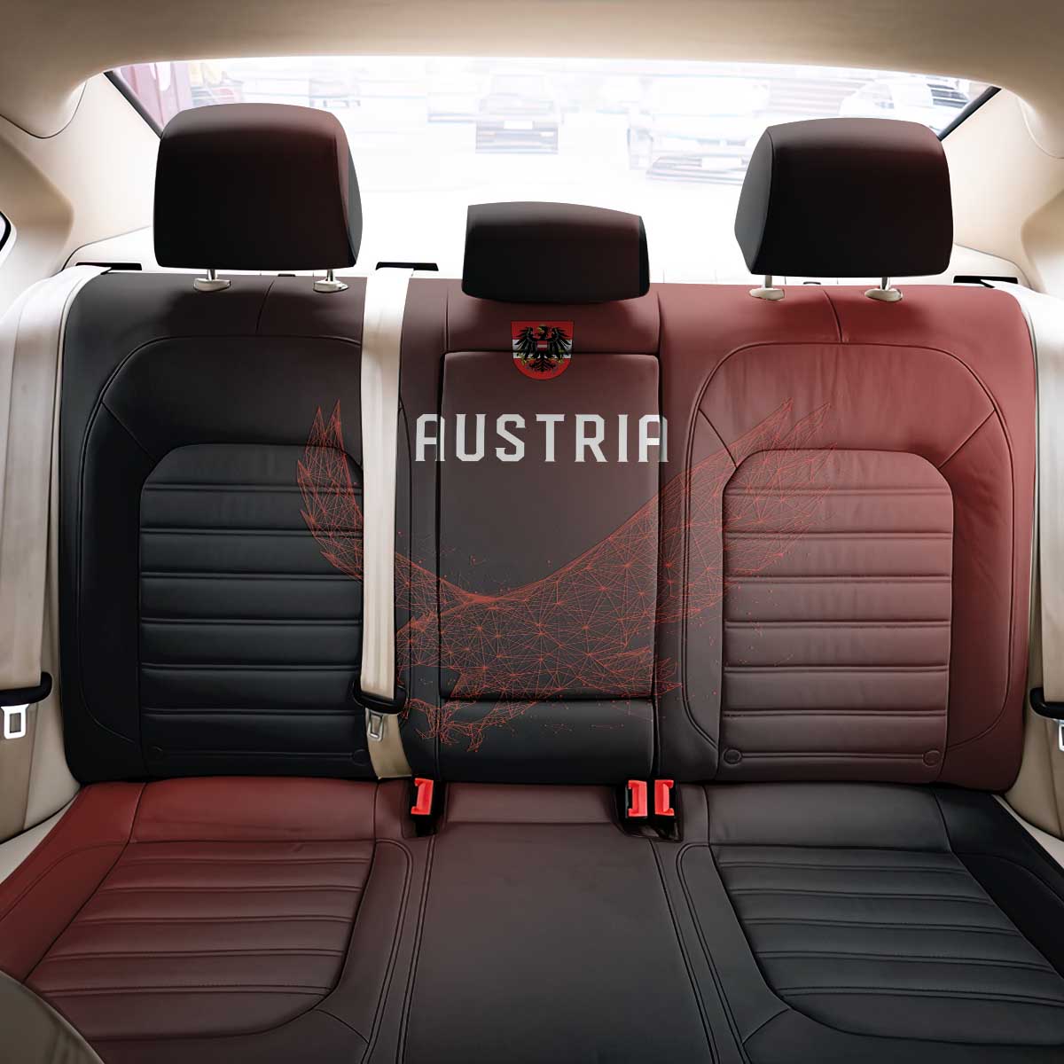 World Football 2026 Austria Back Car Seat Cover Das Team Go Champions Red Version