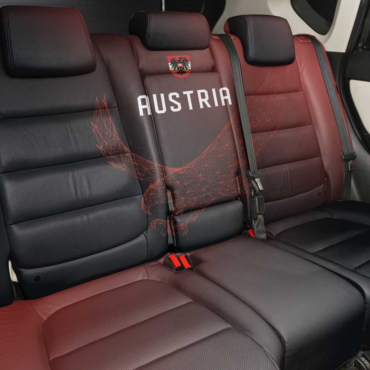 World Football 2026 Austria Back Car Seat Cover Das Team Go Champions Red Version
