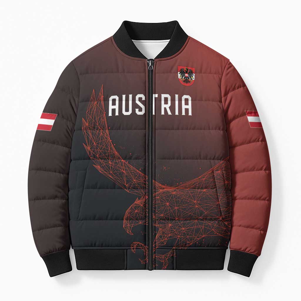 Custom World Football 2026 Austria Bomber Puffer Jacket Das Team Go Champions Red Version