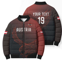 Custom World Football 2026 Austria Bomber Puffer Jacket Das Team Go Champions Red Version