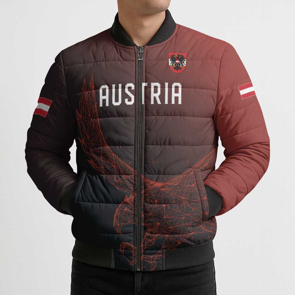 Custom World Football 2026 Austria Bomber Puffer Jacket Das Team Go Champions Red Version