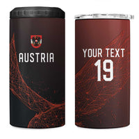 Custom World Football 2026 Austria 4 in 1 Can Cooler Tumbler Das Team Go Champions Red Version
