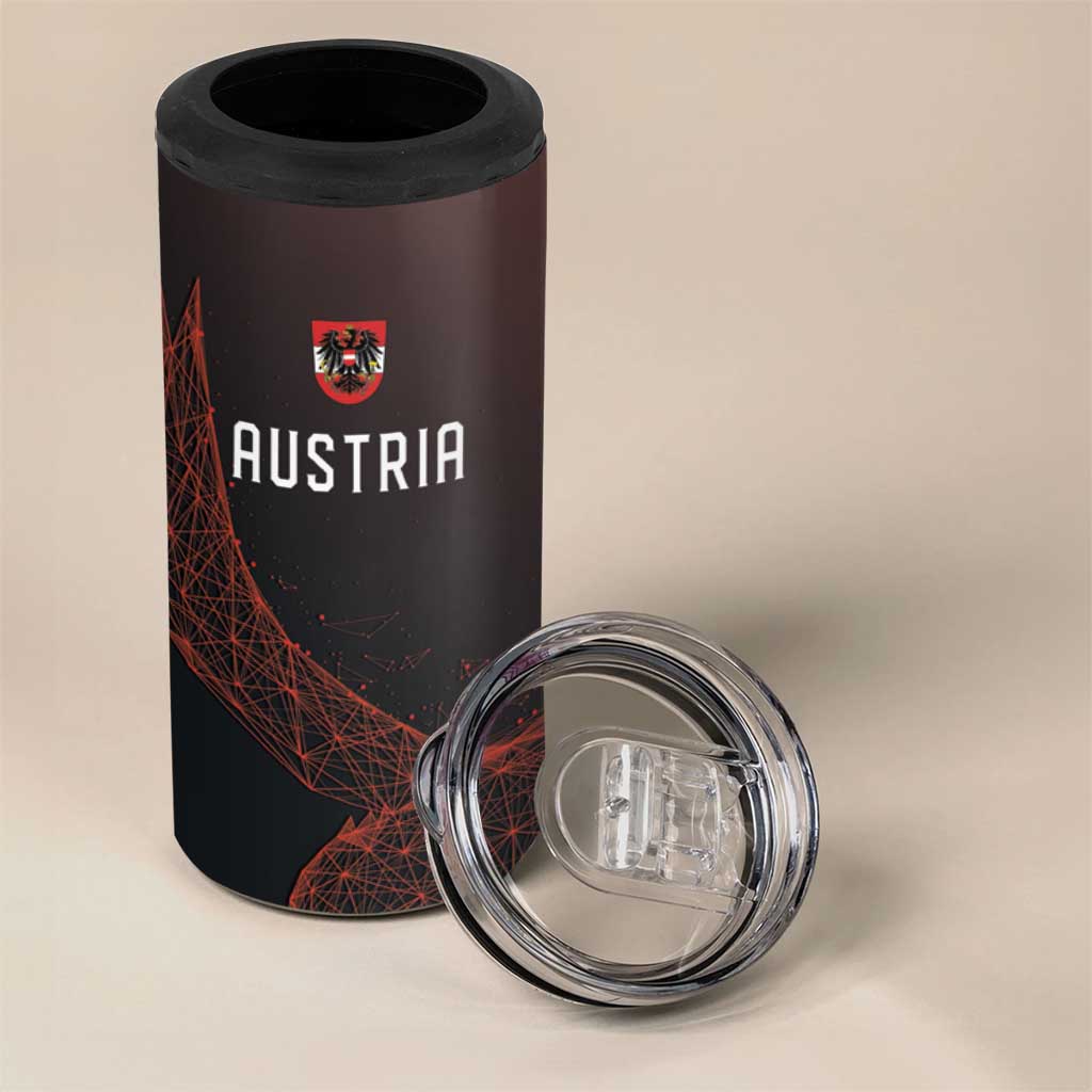 Custom World Football 2026 Austria 4 in 1 Can Cooler Tumbler Das Team Go Champions Red Version