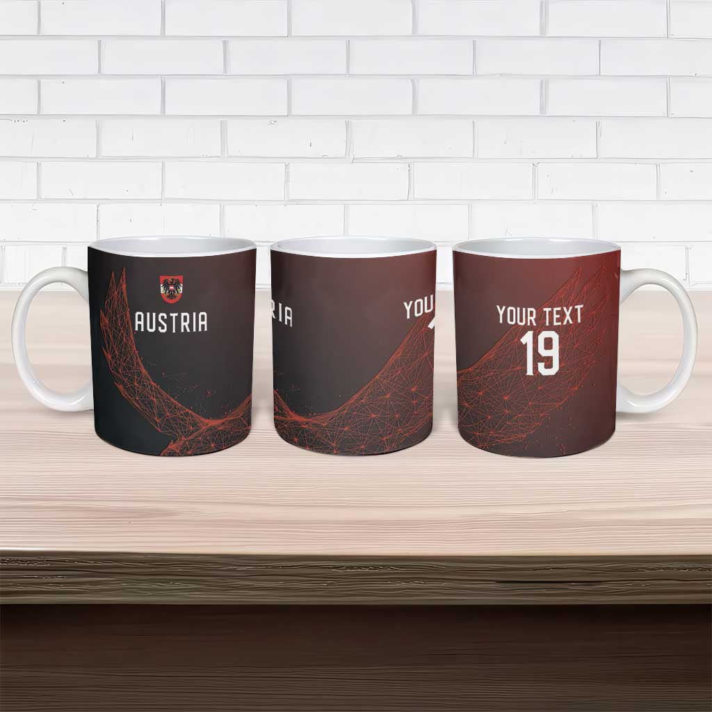 Custom World Football 2026 Austria Ceramic Mug Das Team Go Champions Red Version