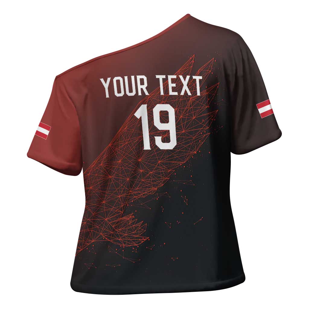 Custom World Football 2026 Austria Cross Shoulder Shirt Das Team Go Champions Red Version
