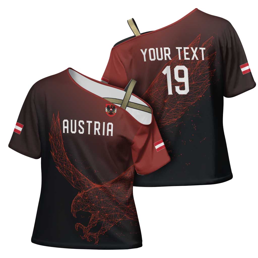 Custom World Football 2026 Austria Cross Shoulder Shirt Das Team Go Champions Red Version