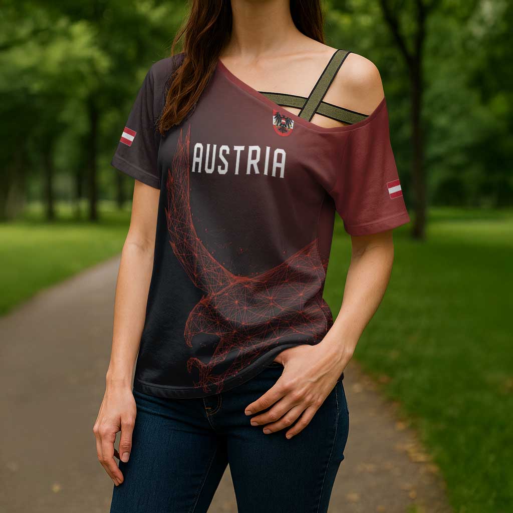 Custom World Football 2026 Austria Cross Shoulder Shirt Das Team Go Champions Red Version