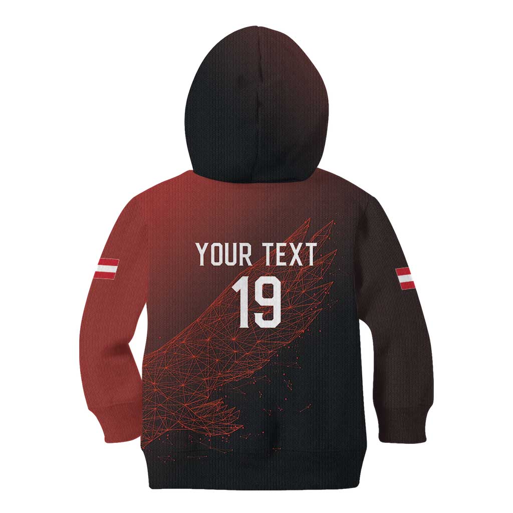 Custom World Football 2026 Austria Kid Hoodie Das Team Go Champions Red Version