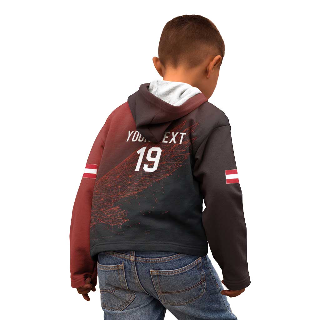 Custom World Football 2026 Austria Kid Hoodie Das Team Go Champions Red Version