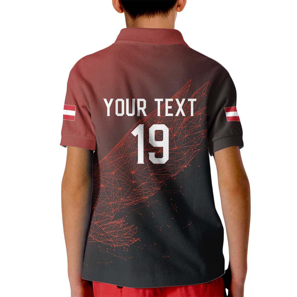 Custom World Football 2026 Austria Kid Polo Shirt Das Team Go Champions Red Version
