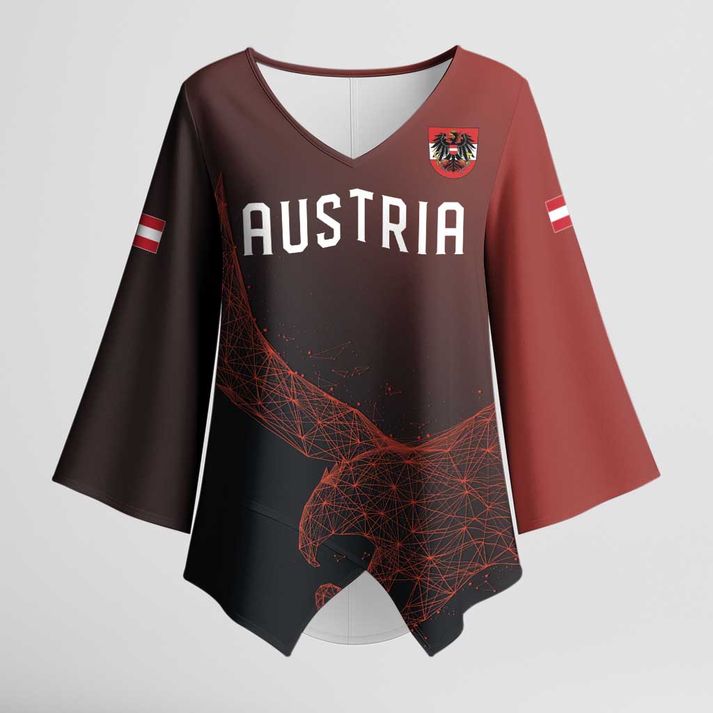 Custom World Football 2026 Austria Kimono Sleeve Blouse Das Team Go Champions Red Version