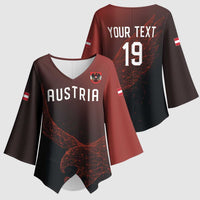 Custom World Football 2026 Austria Kimono Sleeve Blouse Das Team Go Champions Red Version