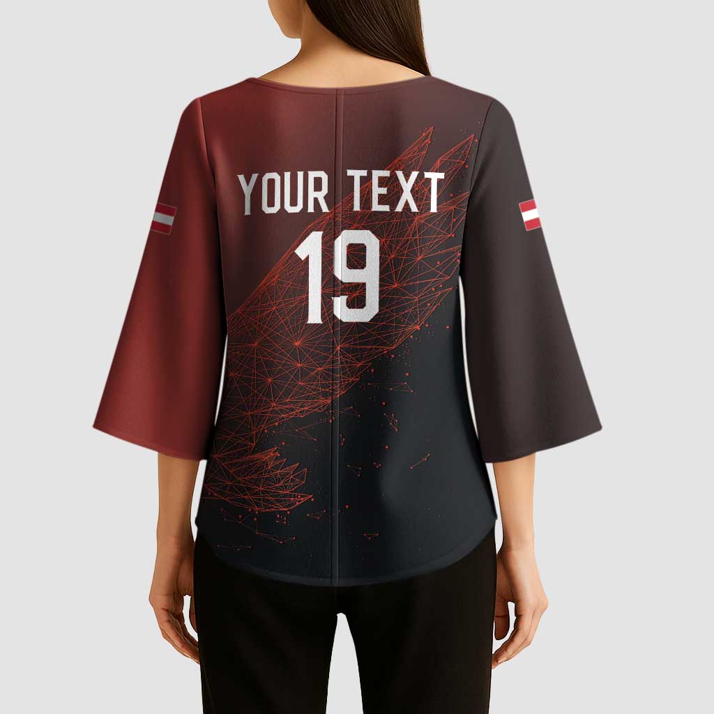 Custom World Football 2026 Austria Kimono Sleeve Blouse Das Team Go Champions Red Version