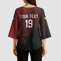 Custom World Football 2026 Austria Kimono Sleeve Blouse Das Team Go Champions Red Version