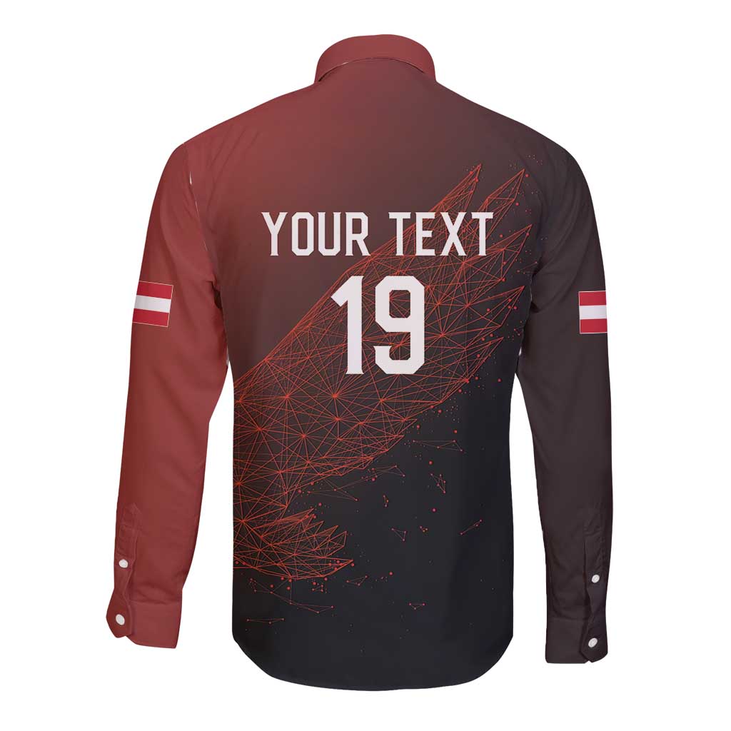 Custom World Football 2026 Austria Long Sleeve Button Shirt Das Team Go Champions Red Version