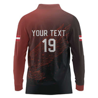 Custom World Football 2026 Austria Long Sleeve Polo Shirt Das Team Go Champions Red Version
