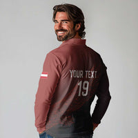 Custom World Football 2026 Austria Long Sleeve Polo Shirt Das Team Go Champions Red Version