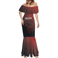 Custom World Football 2026 Austria Mermaid Dress Das Team Go Champions Red Version
