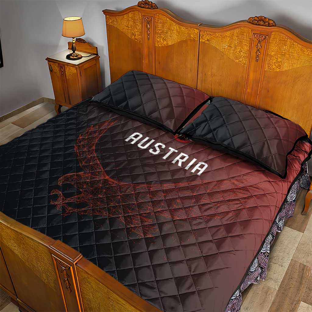 World Football 2026 Austria Quilt Bed Set Das Team Go Champions Red Version