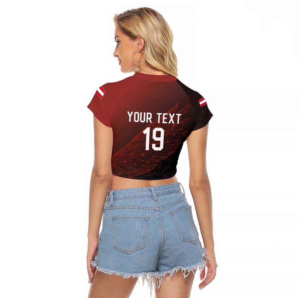 Custom World Football 2026 Austria Raglan Cropped T Shirt Das Team Go Champions Red Version