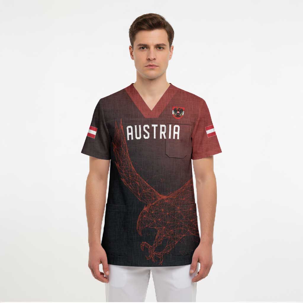 Custom World Football 2026 Austria Scrub Top Das Team Go Champions Red Version