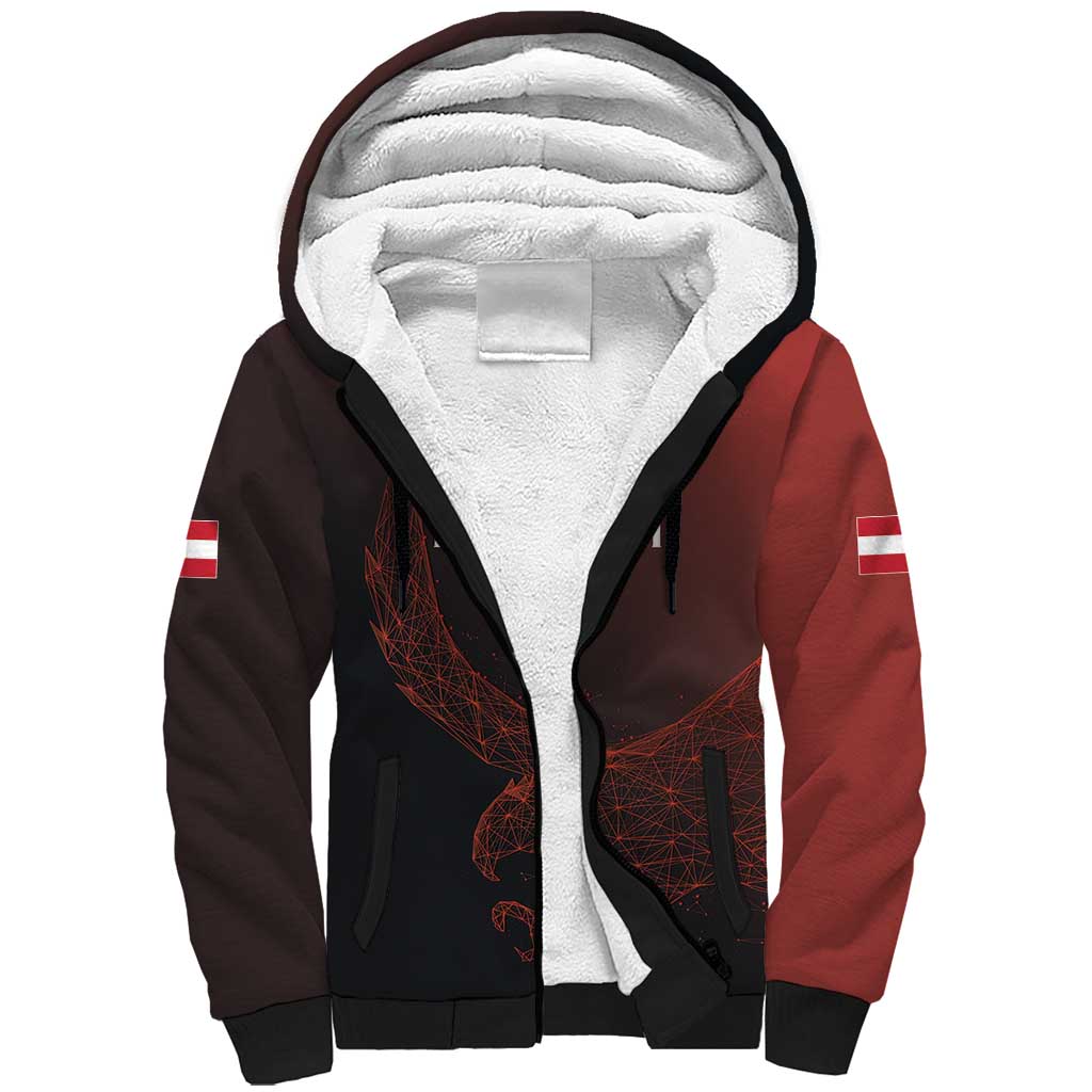 Custom World Football 2026 Austria Sherpa Hoodie Das Team Go Champions Red Version