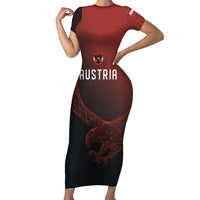 Custom World Football 2026 Austria Short Sleeve Bodycon Dress Das Team Go Champions Red Version