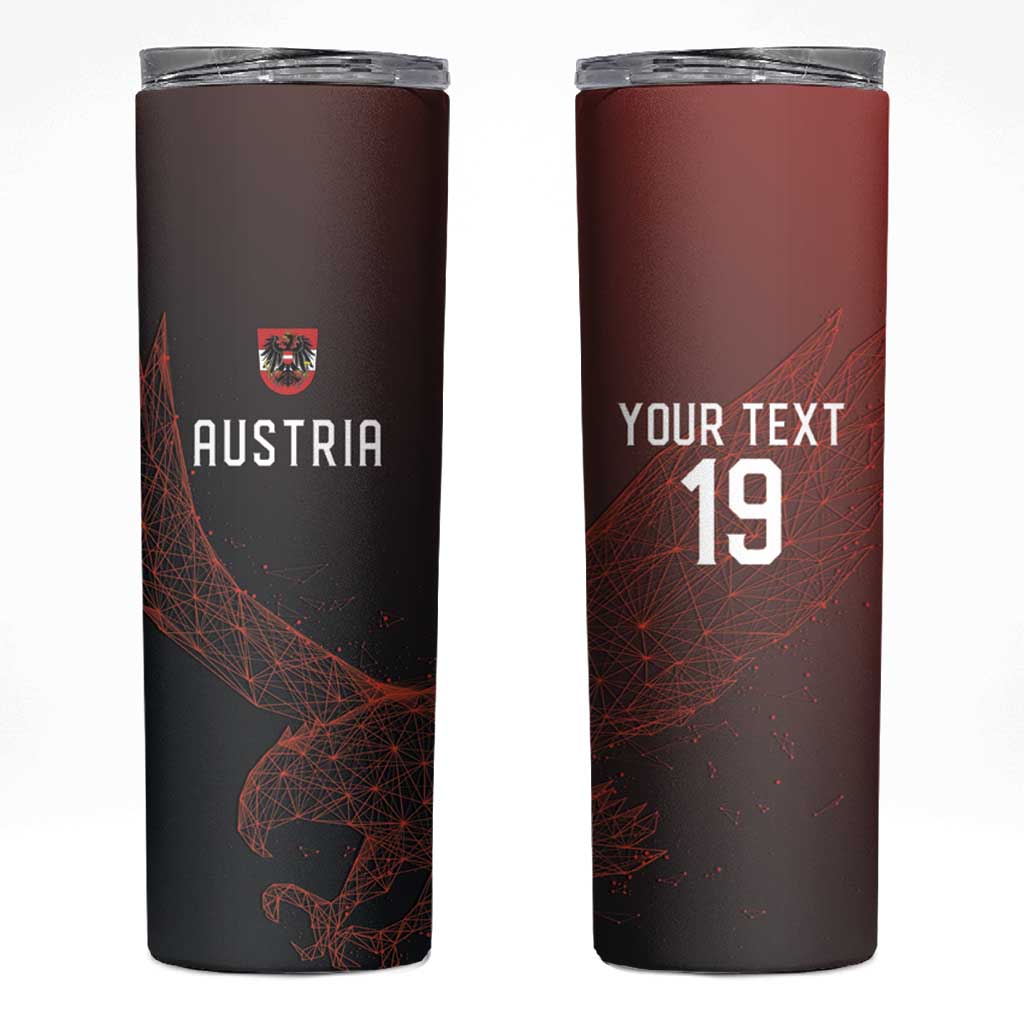 Custom World Football 2026 Austria Skinny Tumbler Das Team Go Champions Red Version