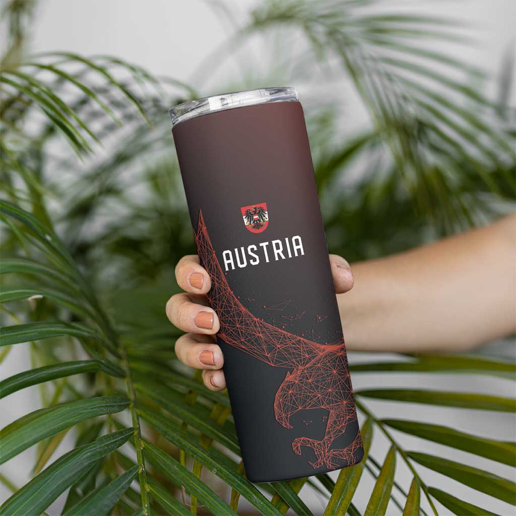 Custom World Football 2026 Austria Skinny Tumbler Das Team Go Champions Red Version