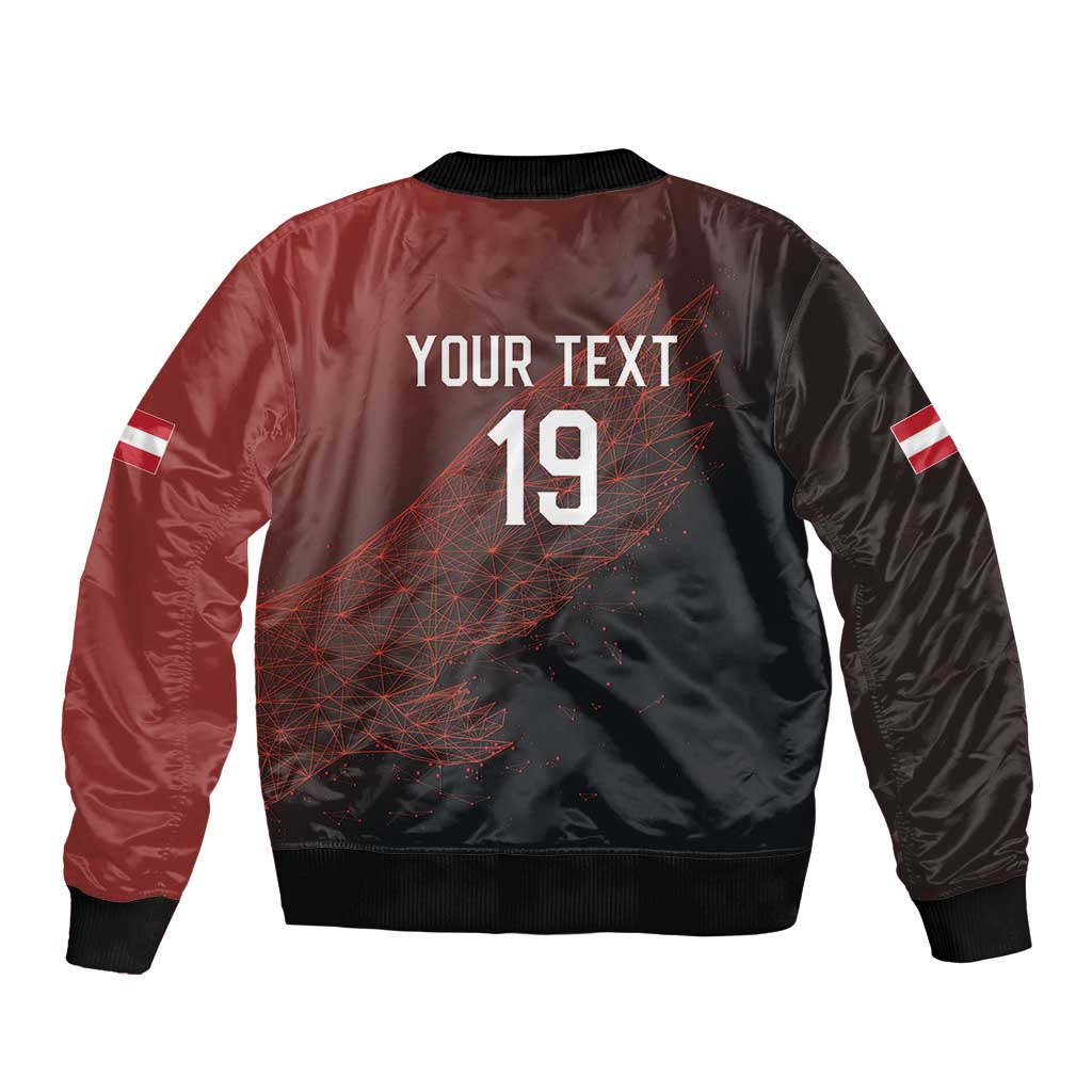 Custom World Football 2026 Austria Sleeve Zip Bomber Jacket Das Team Go Champions Red Version