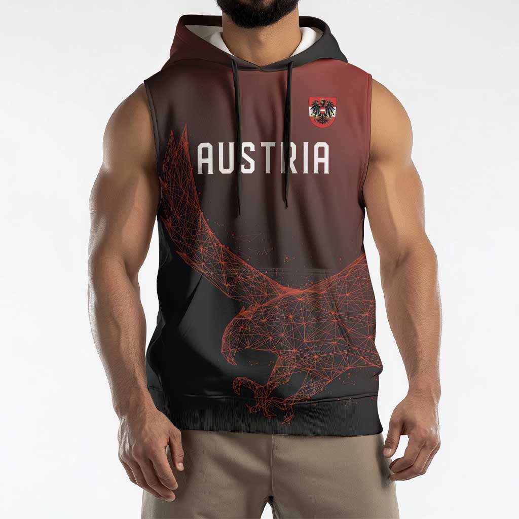 Custom World Football 2026 Austria Sleeveless Hoodie Das Team Go Champions Red Version