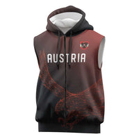 Custom World Football 2026 Austria Sleeveless Zip Hoodie Das Team Go Champions Red Version