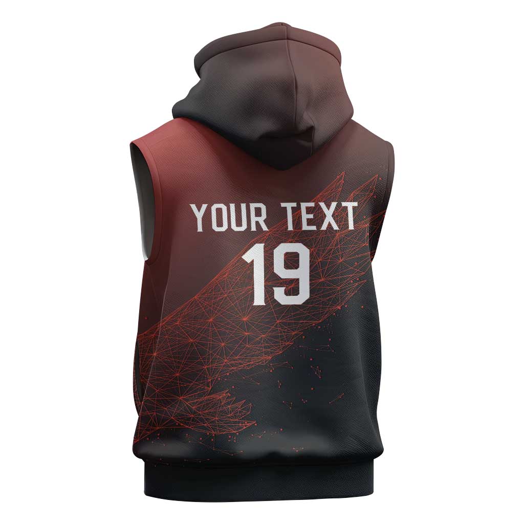 Custom World Football 2026 Austria Sleeveless Zip Hoodie Das Team Go Champions Red Version