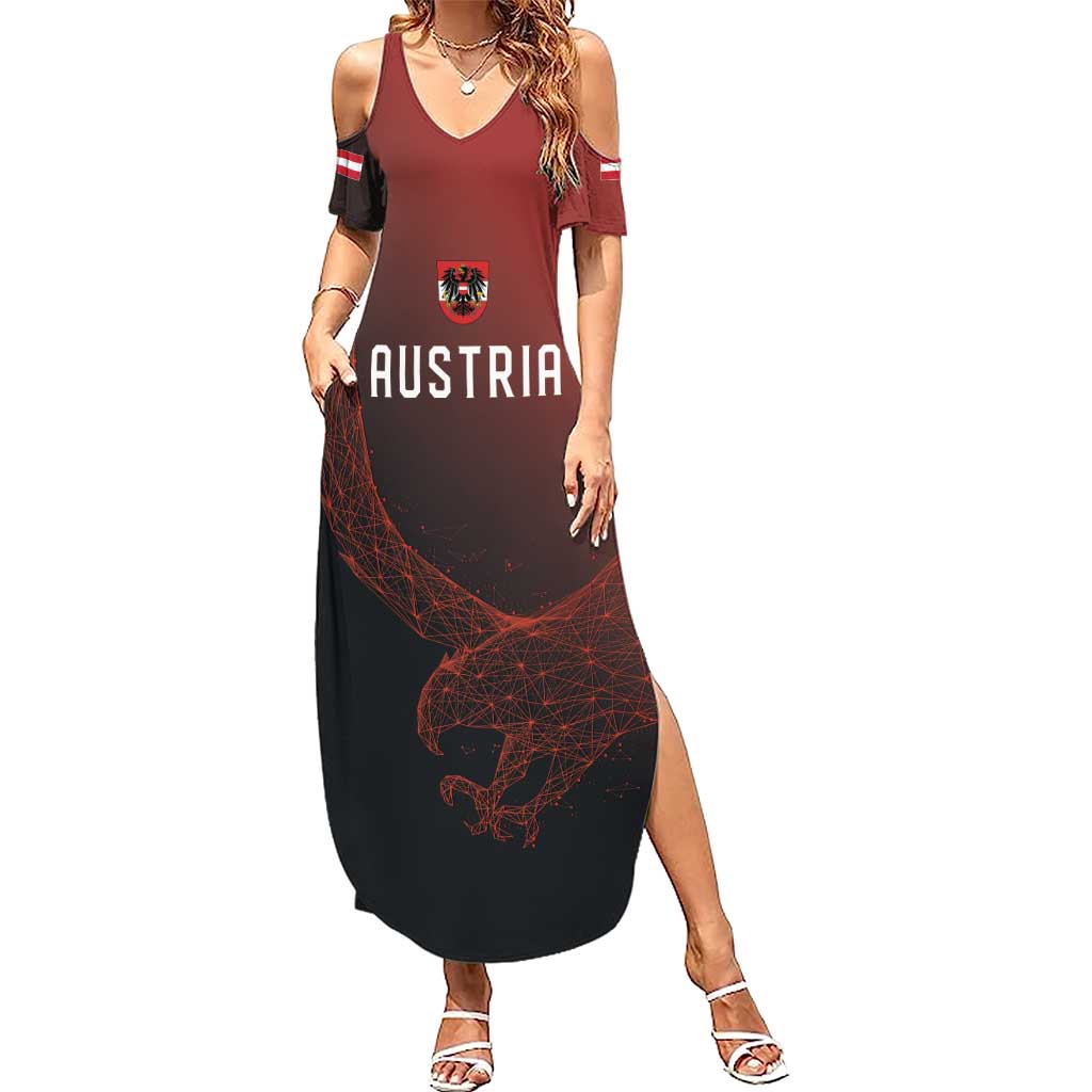 Custom World Football 2026 Austria Summer Maxi Dress Das Team Go Champions Red Version