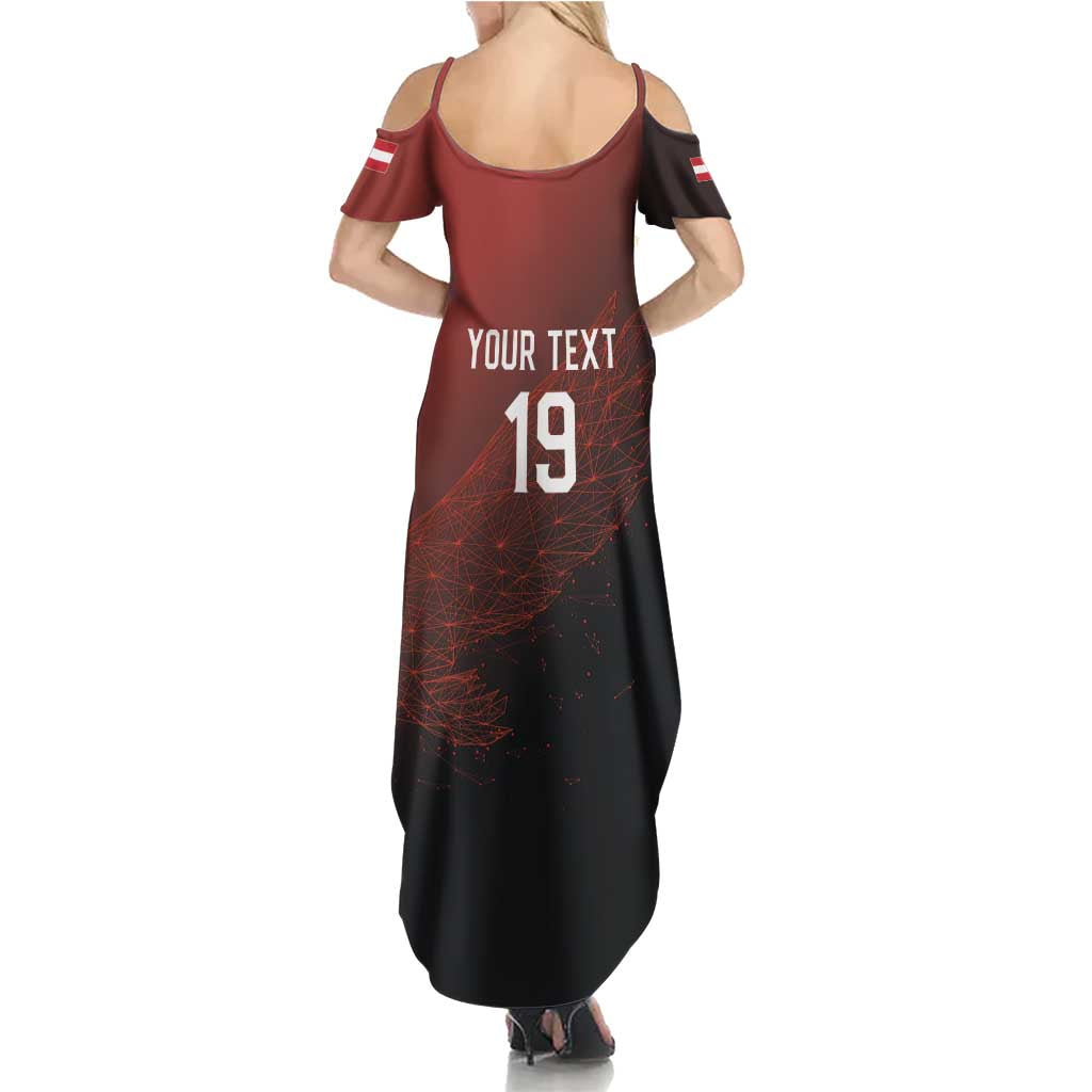 Custom World Football 2026 Austria Summer Maxi Dress Das Team Go Champions Red Version