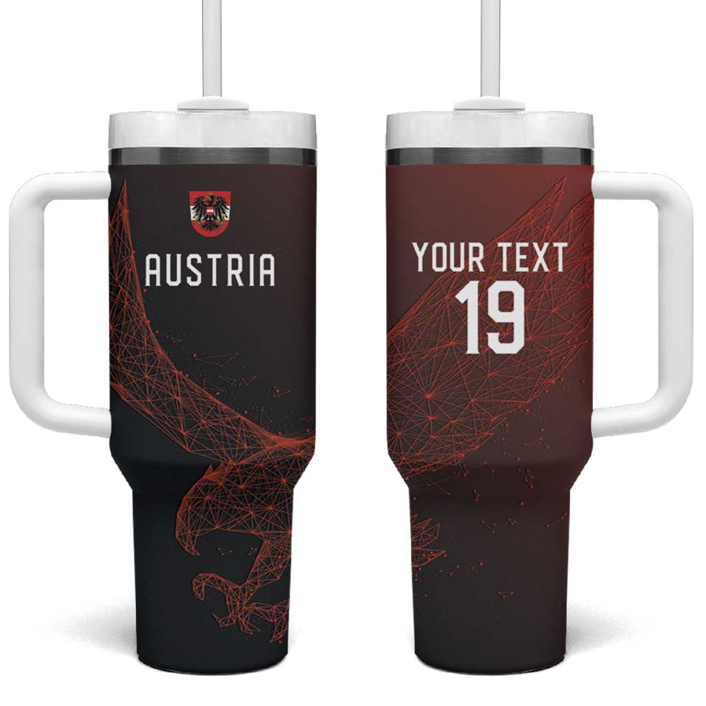 Custom World Football 2026 Austria Tumbler With Handle Das Team Go Champions Red Version